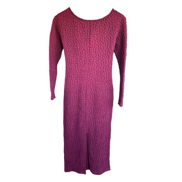 ASTR The Label Women's Maroon Deep Red Textured Midi Length Dress - Picture 3 of 6